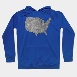 Line Map of the United States Hoodie